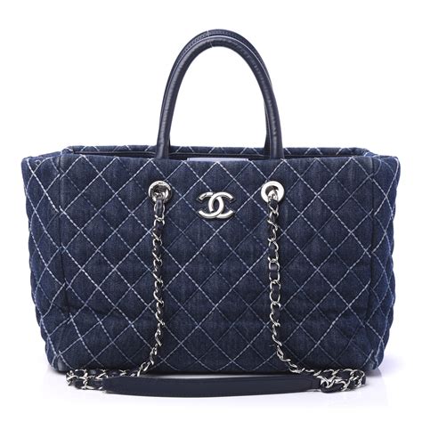 shopping bag tela chanel|Chanel denim shopping bags.